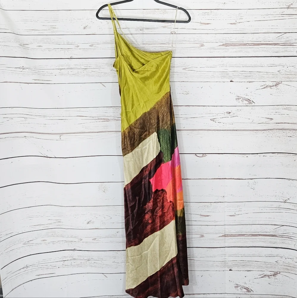 NWT Anthropologie | Bl-nk | Multicolored Slip Maxi Dress PETITE - Picture 5 of 8